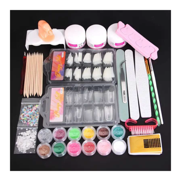 Nail Kit for Beginners - 23 in 1 Set with 12 Color Glitters