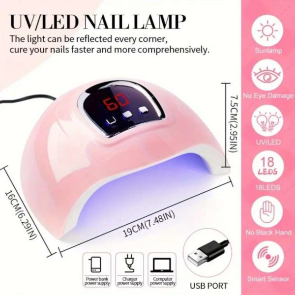 Professional Gel Nail Polish Starter Kit with UV/LED Nail Lamp - Image 3