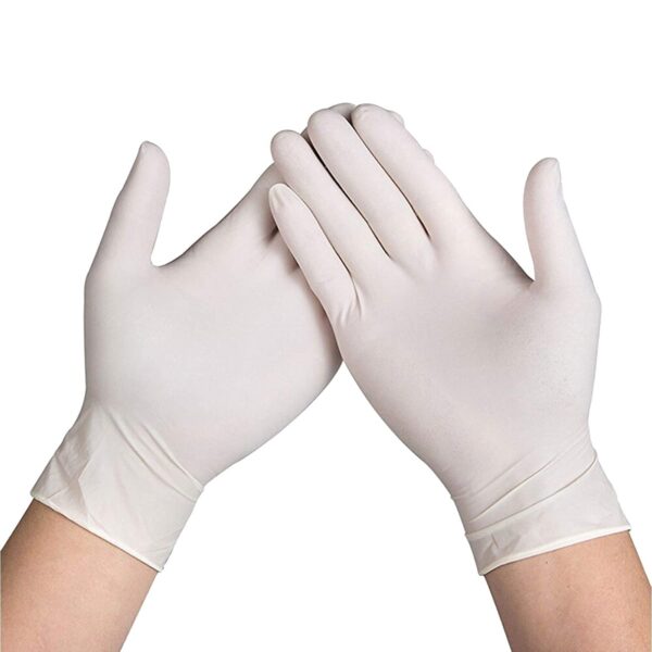 Latex Gloves White - Medium (100pcs-10 Boxes) - Image 2