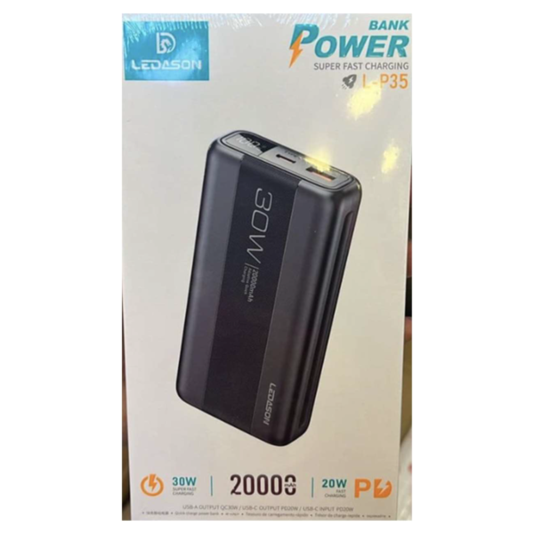 LEDASON 20000mAh Power Bank - Black