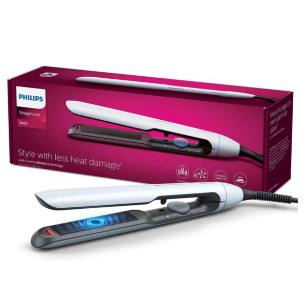 Philips Hair Straightener with ThermoShield Technology (White)